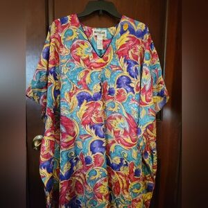 1990's Vintage Winlar Abstract Print Caftan - Women's One Size Fits Most OSFM